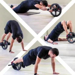 Gorilla Sports Ab Roller mit verstellbaren Pedalen Schwarz Online