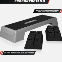Gorilla Sports Aerobic Stepper höhenverstellbar Schwarz / Grau Sale