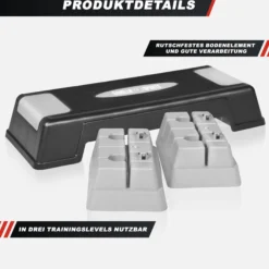 Gorilla Sports Aerobic Stepper höhenverstellbar Schwarz / Grau Sale