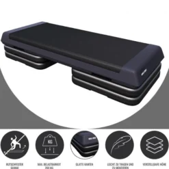 Gorilla Sports Aerobic Stepper mit rutschfester Oberfläche Schwarz Discount