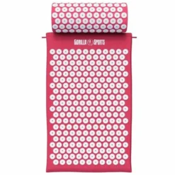 Gorilla Sports Akupressurmatte mit Kissen und Tragetasche Rot Hot