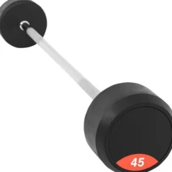Gorilla Sports Barbells Gummi 20 - 45 kg Chrom / Schwarz