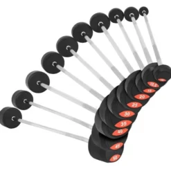 Gorilla Sports Barbells Gummi 20 - 45 kg Chrom / Schwarz Best