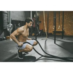 Gorilla Sports Battle Rope aus Nylon und 15 m Länge Schwarz Best