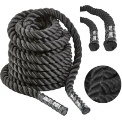 Gorilla Sports Battle Rope aus Nylon und 15 m Länge Schwarz Best