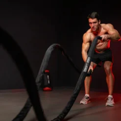 Gorilla Sports Battle Rope inkl, Wandbefestigung aus Nylon und 9 - 15 m Länge Schwarz Online