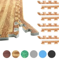 Gorilla Sports Bodenschutzmatten Endstücke mit 8 Teilen Holzoptik