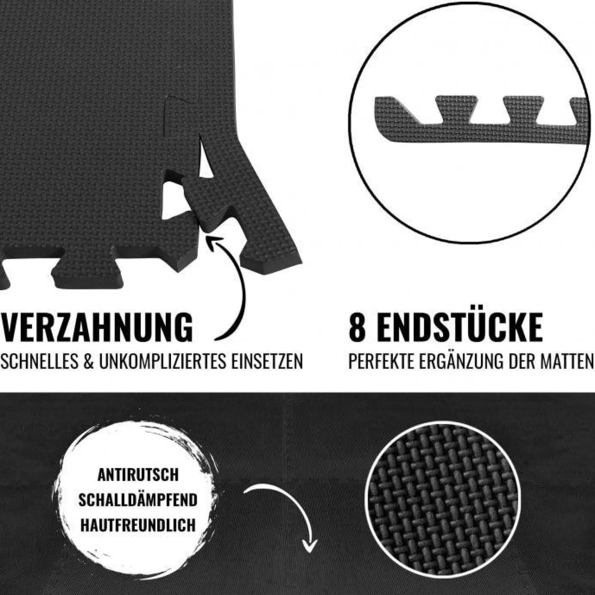 Gorilla Sports Bodenschutzmatten Endstücke mit 8 Teilen Grasoptik Discount