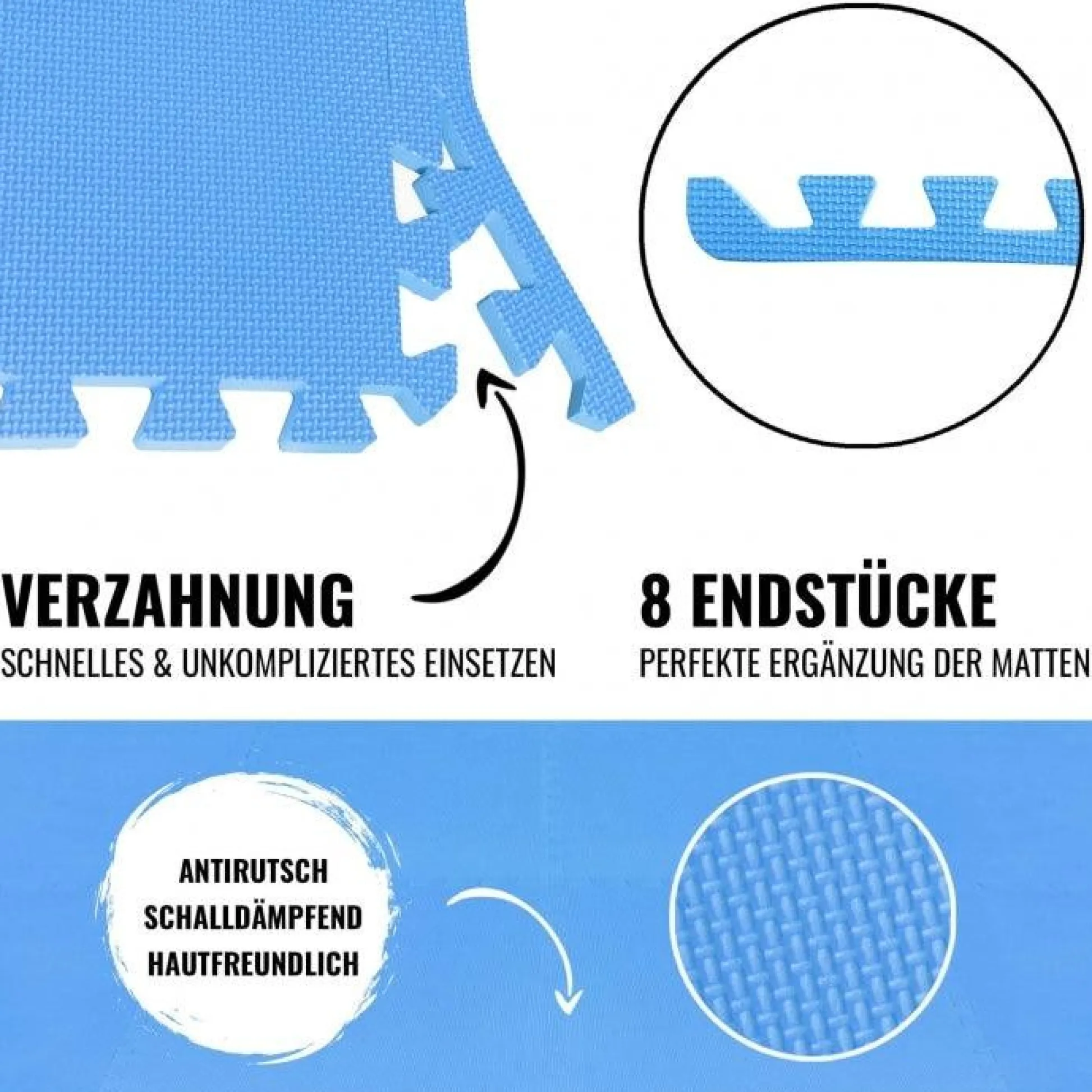 Gorilla Sports Bodenschutzmatten Endstücke mit 8 Teilen Grasoptik Discount