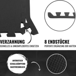 Gorilla Sports Bodenschutzmatten Endstücke mit 8 Teilen Grau
