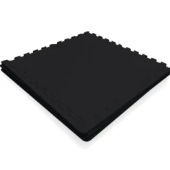 Gorilla Sports Bodenschutzmattenset Gummi 60x60 cm - 4 Matten inkl Endstücke Schwarz Hot