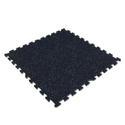 Gorilla Sports Bodenschutzmattenset Gummi 60x60 cm - 4 Matten inkl Endstücke Schwarz / Weiß Discount