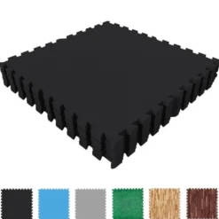 Gorilla Sports Bodenschutzmattenset 60x60 cm - 8 Matten Schwarz Hot