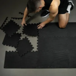Gorilla Sports Bodenschutzmattenset 30x30cm - 18 Matten inkl, Endstücke Grau Sale