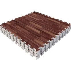 Gorilla Sports Bodenschutzmattenset 60x60 cm - 8 Matten Holzoptik Dunkel