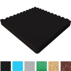 Gorilla Sports Bodenschutzmattenset 60x60 cm - 6 Matten inkl, Endstücke Holzoptik Dunkel Hot