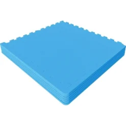 Gorilla Sports Bodenschutzmattenset 60x60 cm - 6 Matten inkl, Endstücke Blau