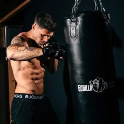Gorilla Sports Boxsack aus Kunstleder gefüllt 90 und 120 cm Schwarz Discount