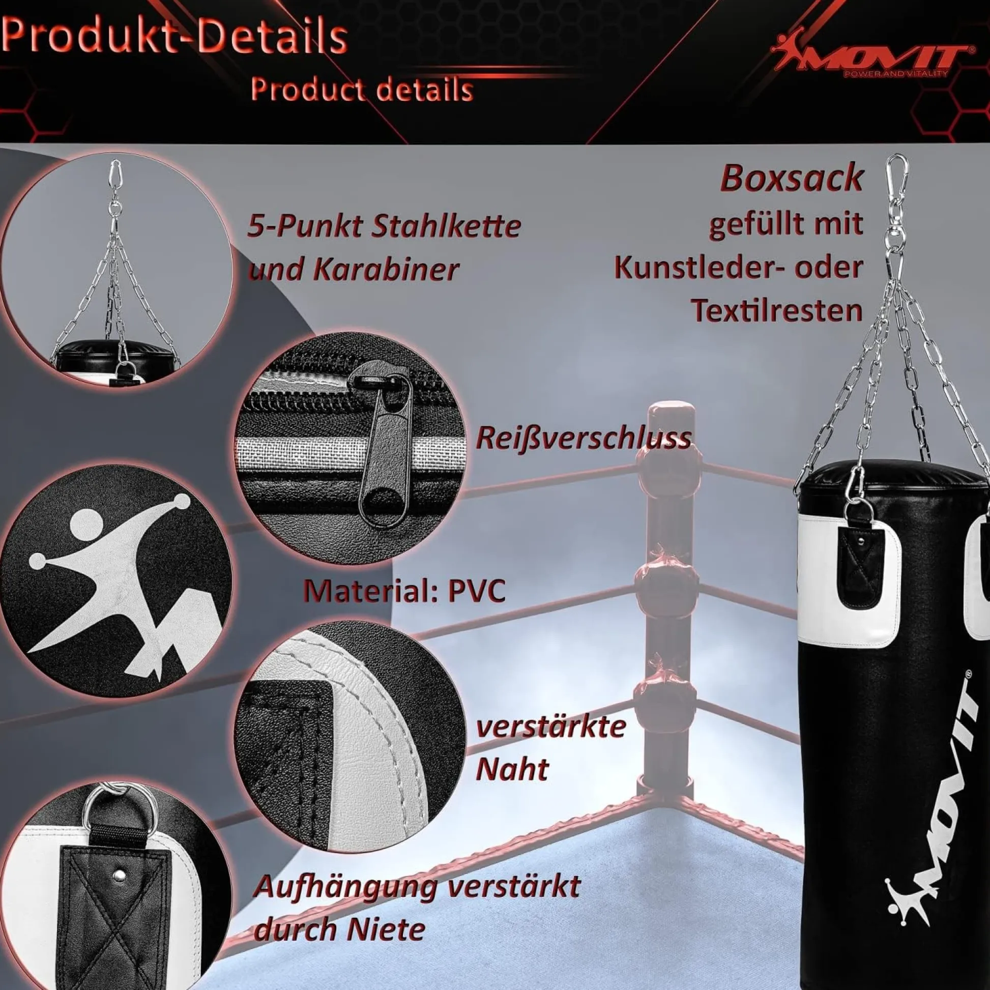 MOVIT Boxset inkl. Boxsack, Boxhandschuhen und Bandagen Weiss Online