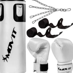 MOVIT Boxset inkl. Boxsack, Boxhandschuhen und Bandagen Schwarz