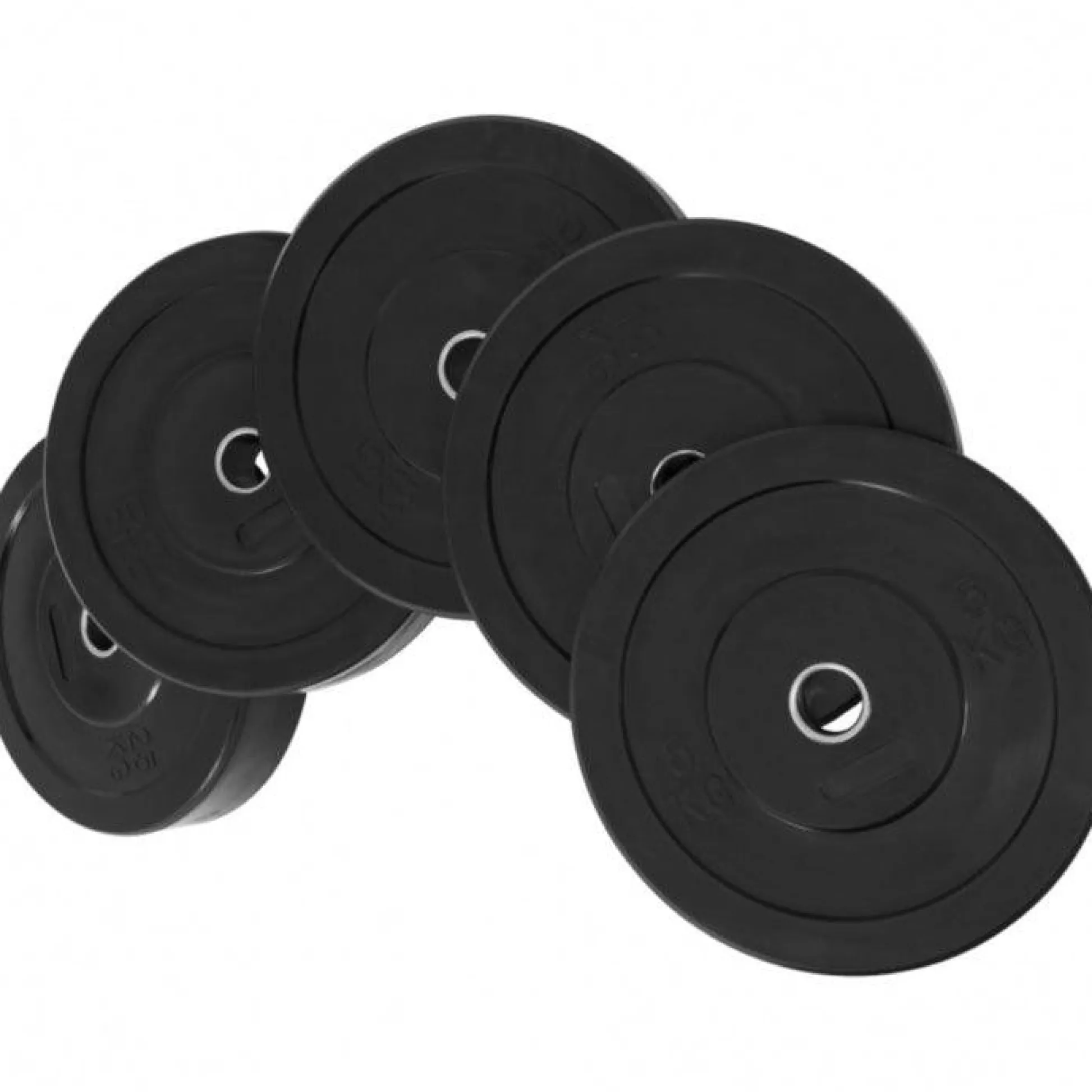 Gorilla Sports Bumper Plates Gummi Olympia 5 - 25 kg Schwarz Hot