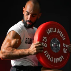 Gorilla Sports Bumper Plates Gummi Olympia PRO 5 - 25 kg Gelb New