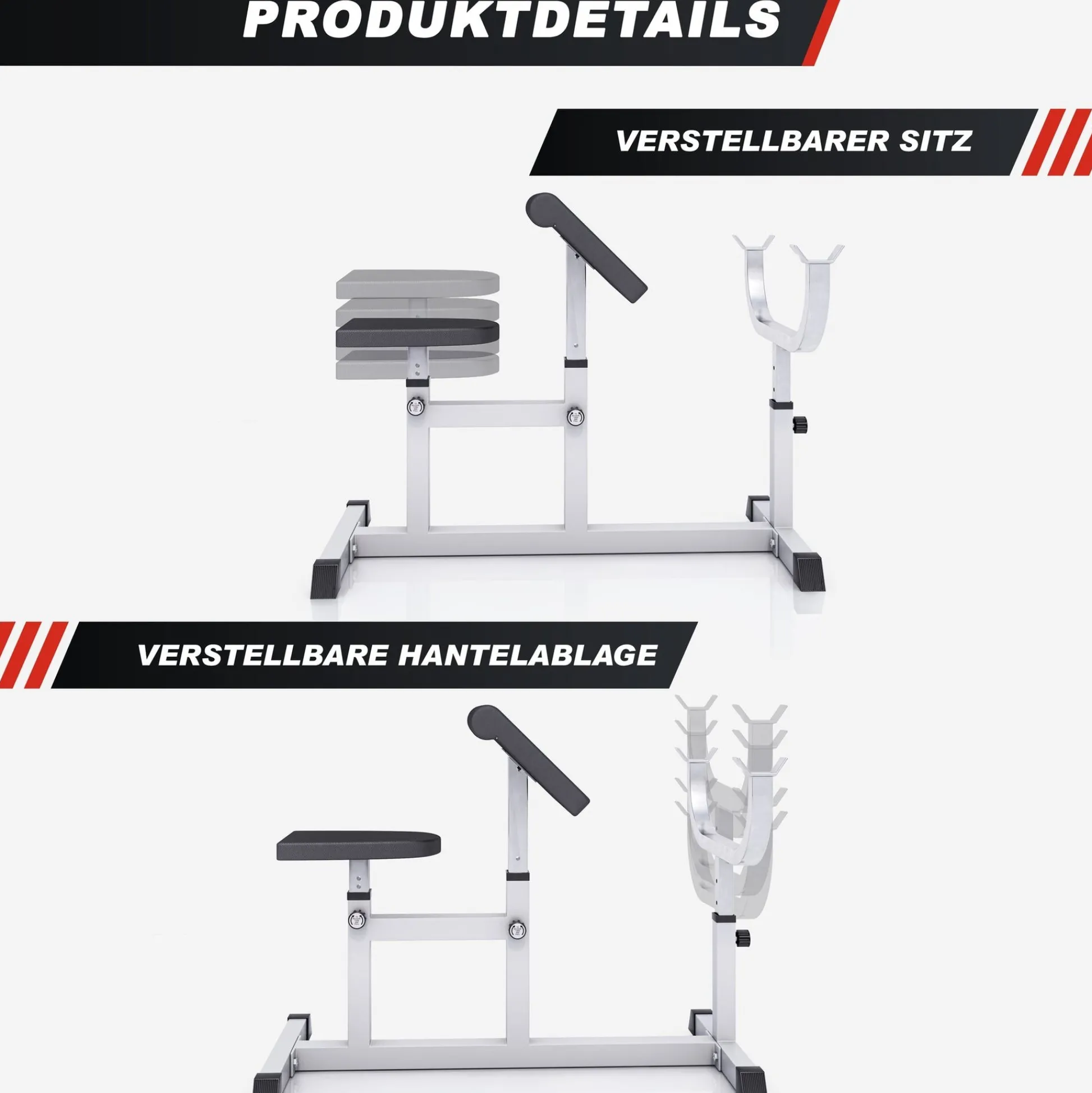 Gorilla Sports Curlbank verstellbar Weiss Online