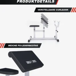 Gorilla Sports Curlbank verstellbar Weiss Online