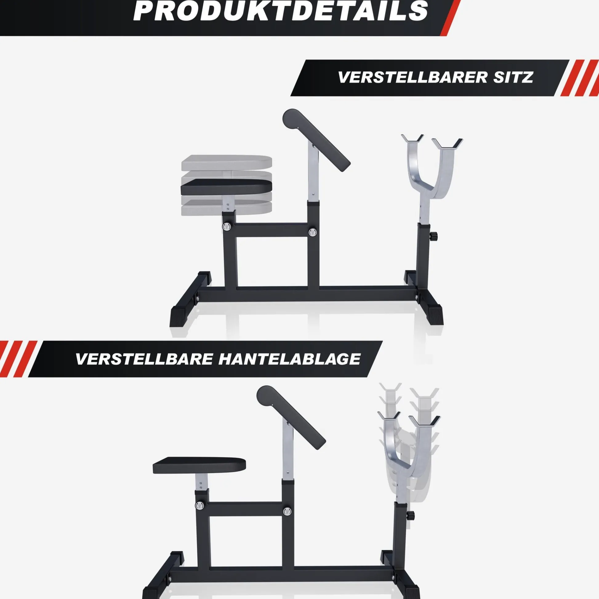 Gorilla Sports Curlbank verstellbar Weiss Online