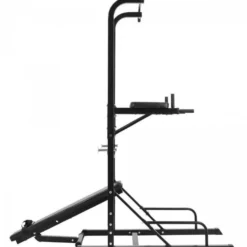 Gorilla Sports Dip Station inkl, Klimmzugstange und Hantelbank Schwarz Sale