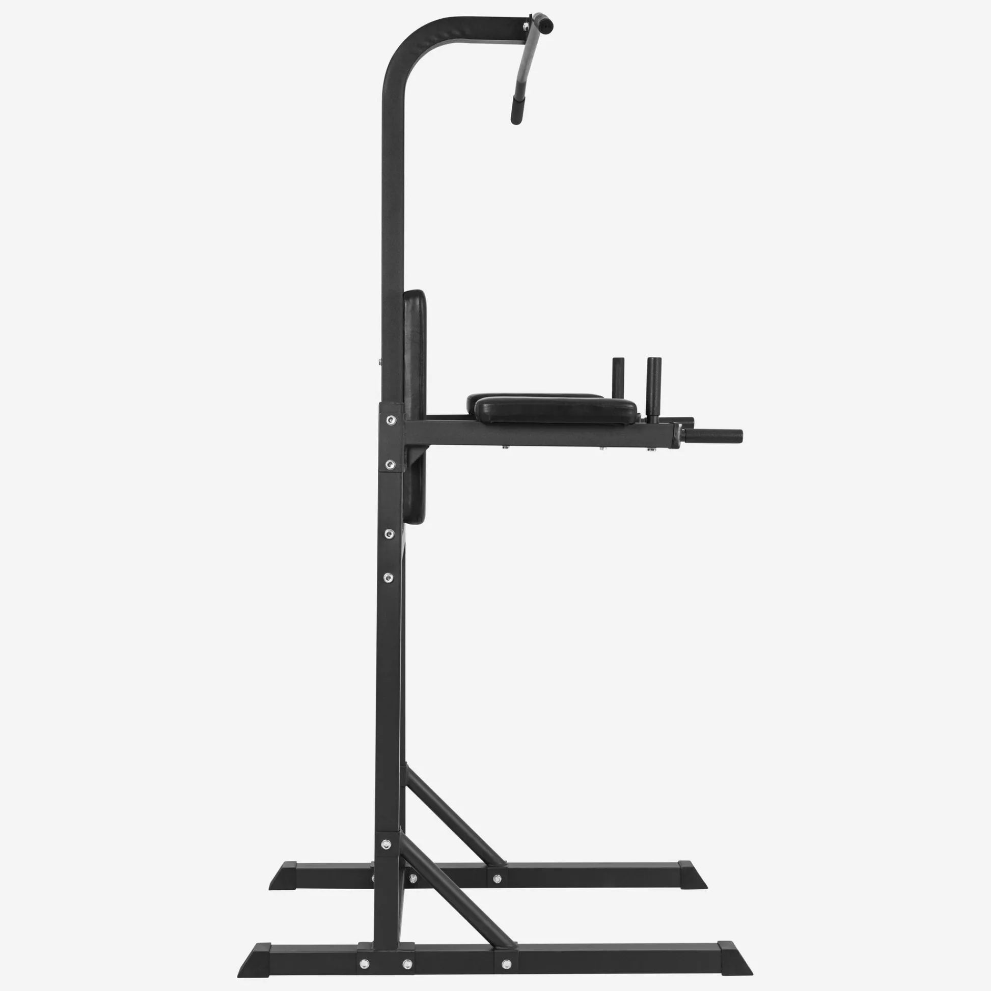 Gorilla Sports Dip Station mit Klimmzugstange und Rückenpolster Weiss New