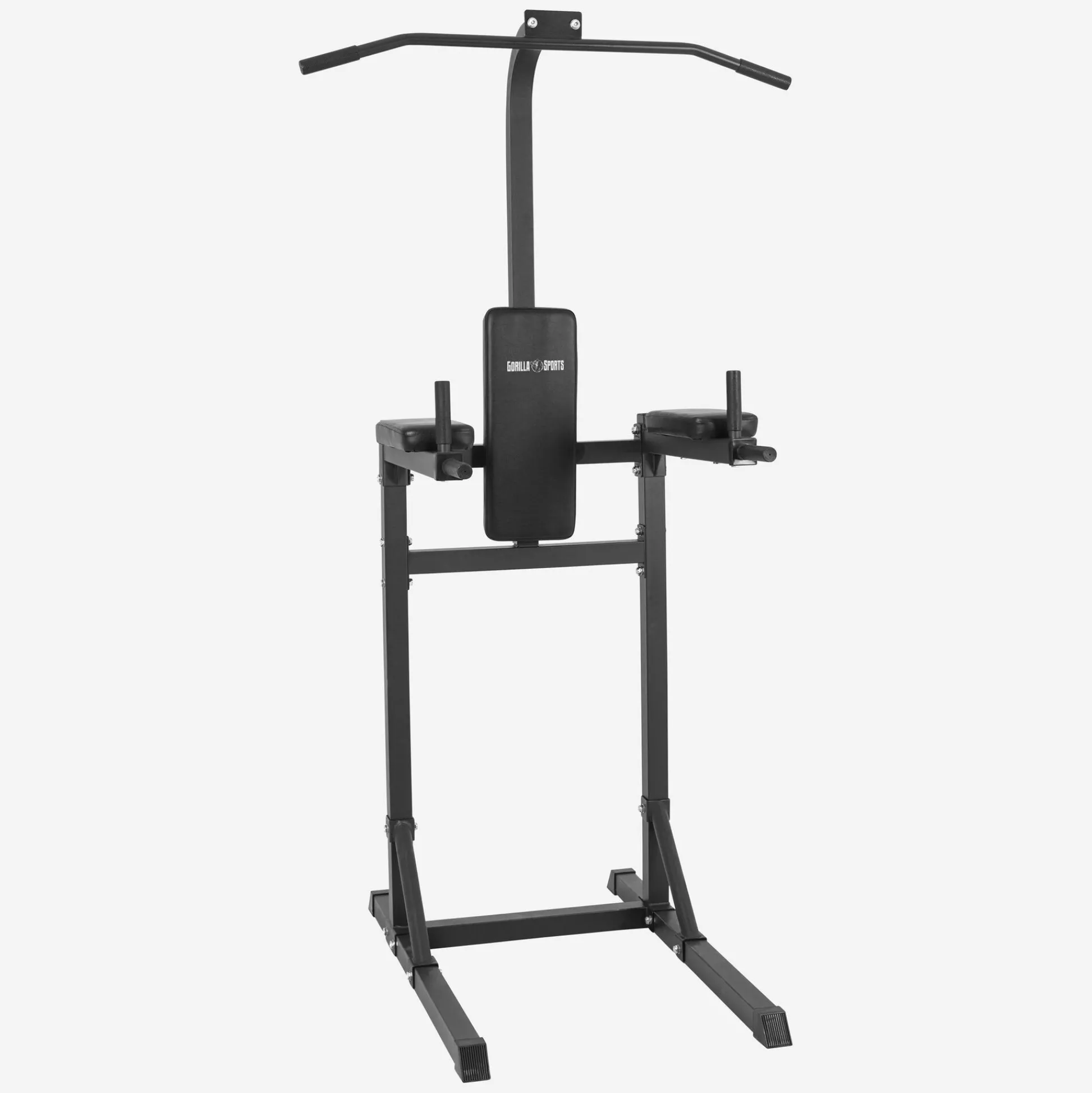 Gorilla Sports Dip Station mit Klimmzugstange und Rückenpolster Schwarz Clearance