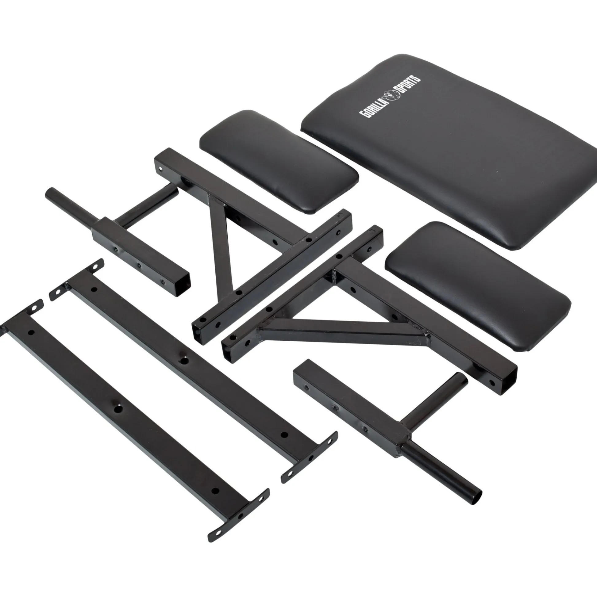 Gorilla Sports Dip Station mit Rückenpolster zur Wandmontage Schwarz New