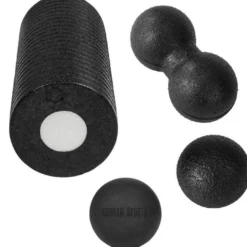 Gorilla Sports Faszientraining 3er Set inkl, Faszienrolle, Faszienball und Duo Ball Schwarz New