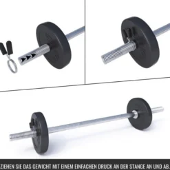 Gorilla Sports Federverschluss 2er Set für Hantelstangen Schwarz / Silber New