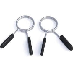Gorilla Sports Federverschluss 2er Set für Hantelstangen Schwarz / Silber New