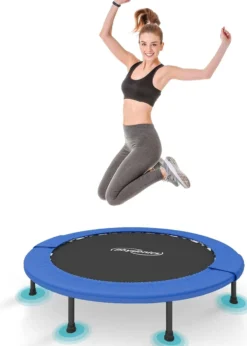 Physionics Fitness Trampolin 81 - 122 cm Schwarz / Blau Hot