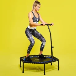 Gorilla Sports Fitness Trampolin mit Haltestange Schwarz / Rosa Outlet