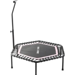 Gorilla Sports Fitness Trampolin mit Haltestange Schwarz / Rosa Outlet