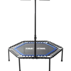 Gorilla Sports Fitness Trampolin mit Haltestange Schwarz / Blau Online