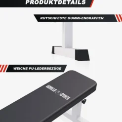 Gorilla Sports Flachbank verstellbar Weiss Best