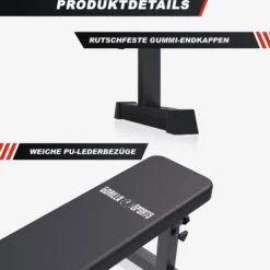 Gorilla Sports Flachbank verstellbar Weiss Best