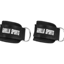 Gorilla Sports Fußschlaufen aus Nylon Schwarz Discount