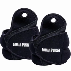 Gorilla Sports Gewichtsmanschetten Set mit Daumenschlaufe 1 - 4 kg Schwarz Sale