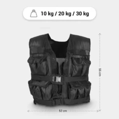 Gorilla Sports Gewichtsweste verstellbar 10 - 30 kg Schwarz Hot