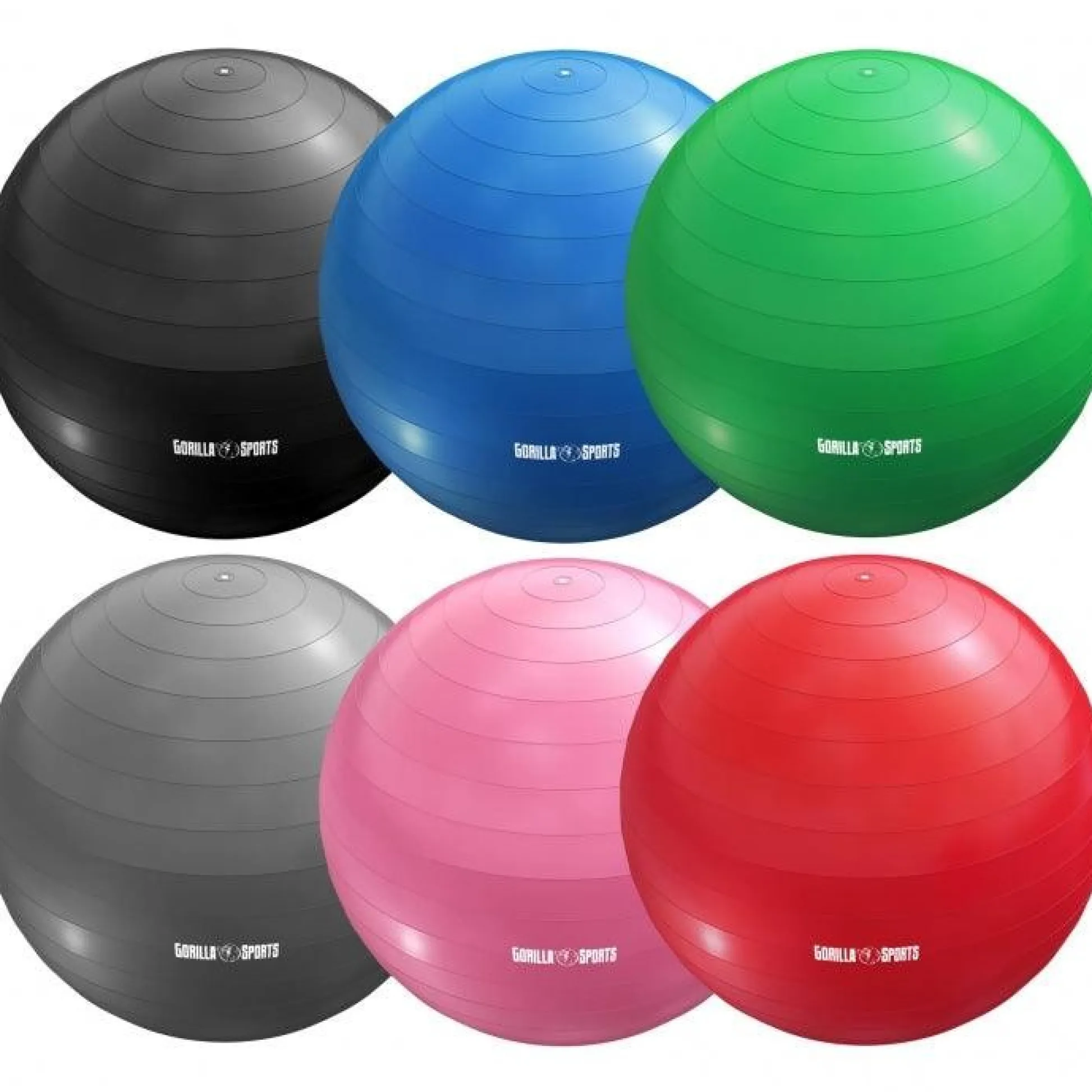 Gorilla Sports Gymnastikball inkl, Luftpumpe 55 - 75 cm Blau Outlet