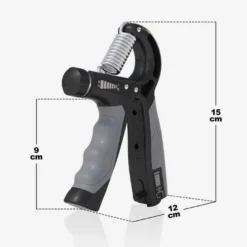 Gorilla Sports Handtrainer verstellbar mit Zähler 5 - 60 kg Schwarz / Grau