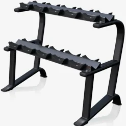 Gorilla Sports Hantelablage mit 2 Ablagen für 5 Kurzhantel Paare Schwarz New