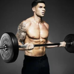 Gorilla Sports Hantelbank mit Ablage inkl, Langhantel Set Kunststoff 38/70/100 kg Weiss Clearance