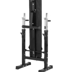 Gorilla Sports Hantelbank mit Ablage inkl, Langhantel Set Gripper 100 kg Schwarz Clearance